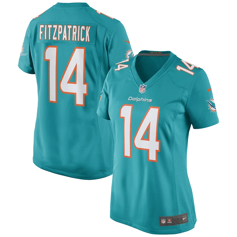 Maillot de match Nike Ryan Fitzpatrick Aqua Miami Dolphins pour femme