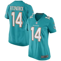 Maillot de match Nike Ryan Fitzpatrick Aqua Miami Dolphins pour femme