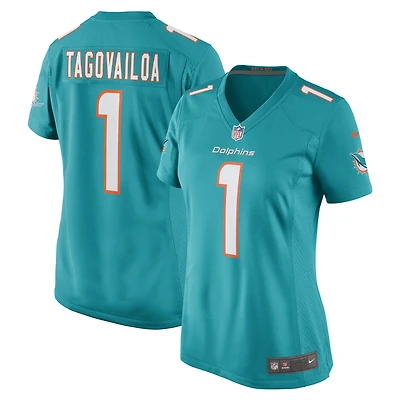 Maillot de match Nike Tua Tagovailoa Aqua Miami Dolphins pour femme
