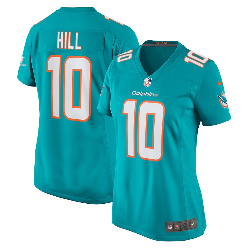 Maillot de joueur Nike Tyreek Hill Aqua Miami Dolphins pour femme