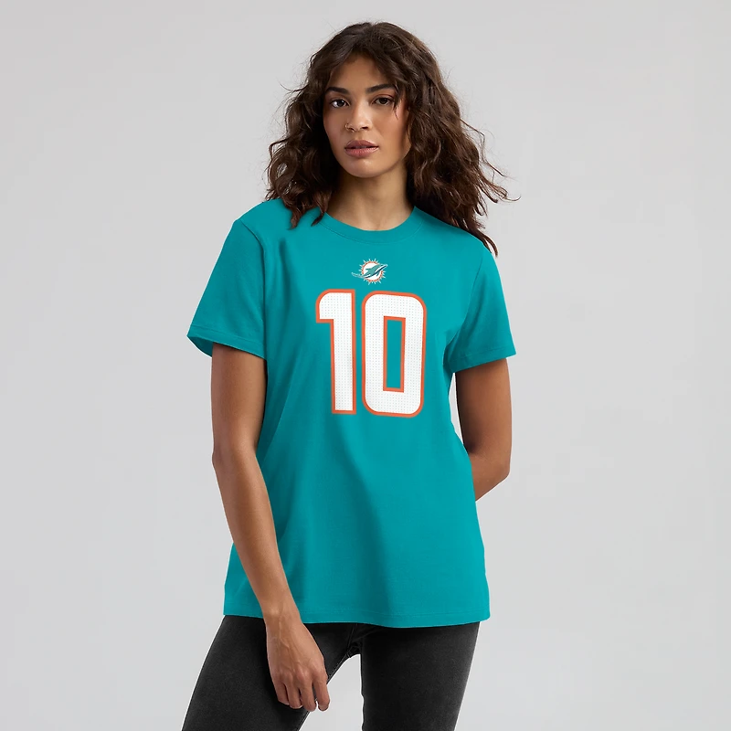 Women's Nike Tyreek Hill Aqua Miami Dolphins Player Name & Number T-Shirt