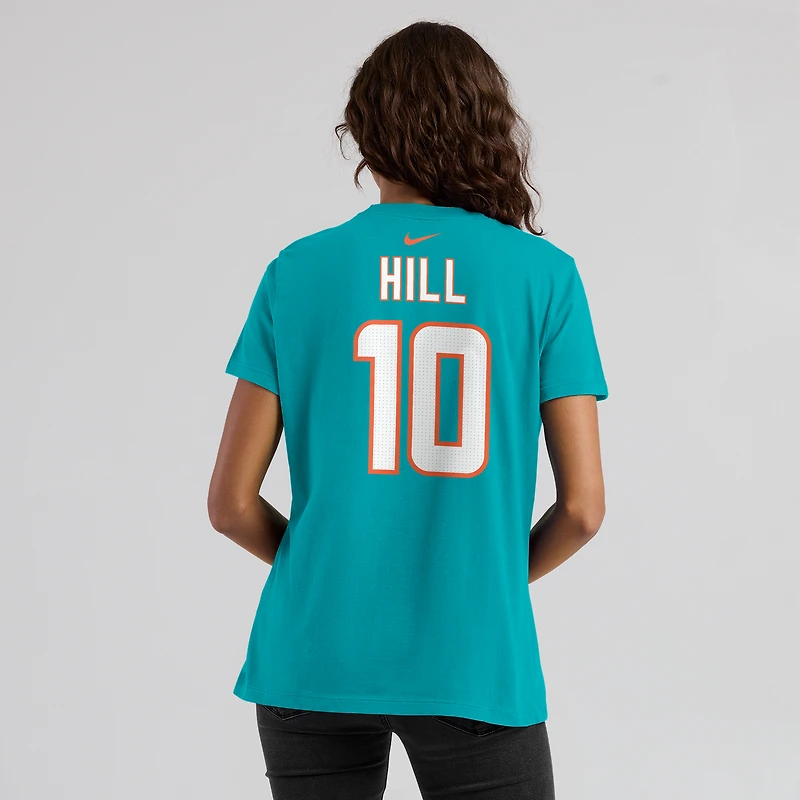 Women's Nike Tyreek Hill Aqua Miami Dolphins Player Name & Number T-Shirt