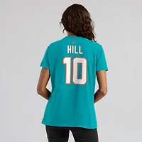 Women's Nike Tyreek Hill Aqua Miami Dolphins Player Name & Number T-Shirt