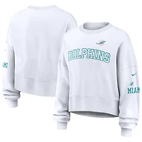 Women's Nike White Miami Dolphins Oversized Pullover Sweatshirt