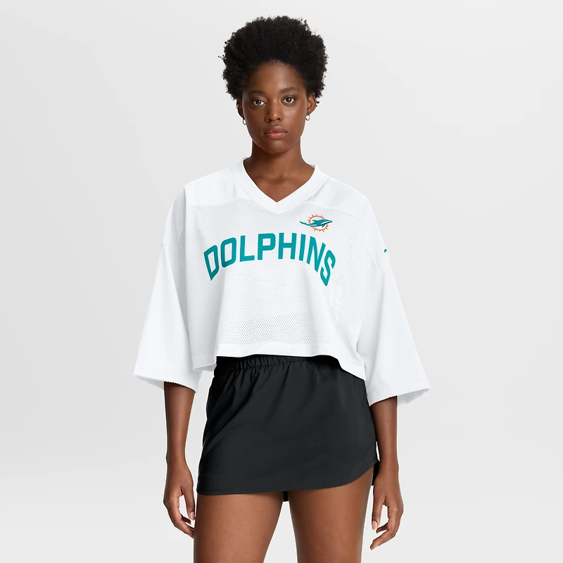 Maillot court Nike blanc Miami Dolphins Primetime en maille Dri-FIT pour femme