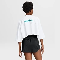 Women's Nike White Miami Dolphins Primetime Cropped Mesh Dri-FIT Fashion Jersey