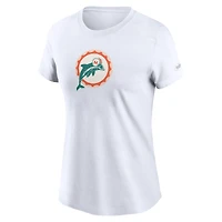 Women's Nike White Miami Dolphins Throwback Primary Logo T-Shirt