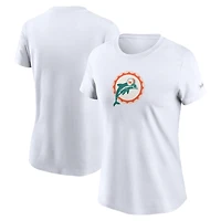 Women's Nike White Miami Dolphins Throwback Primary Logo T-Shirt