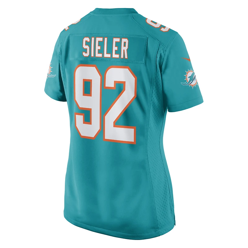Women's Nike Zach Sieler Aqua Miami Dolphins Game Jersey