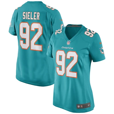 Women's Nike Zach Sieler Aqua Miami Dolphins Game Jersey
