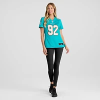 Maillot de match Nike Zach Sieler Aqua Miami Dolphins pour femme