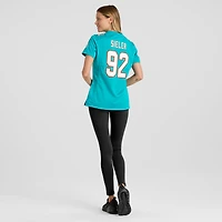 Maillot de match Nike Zach Sieler Aqua Miami Dolphins pour femme