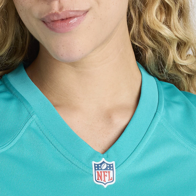 Maillot de match Nike Zach Sieler Aqua Miami Dolphins pour femme