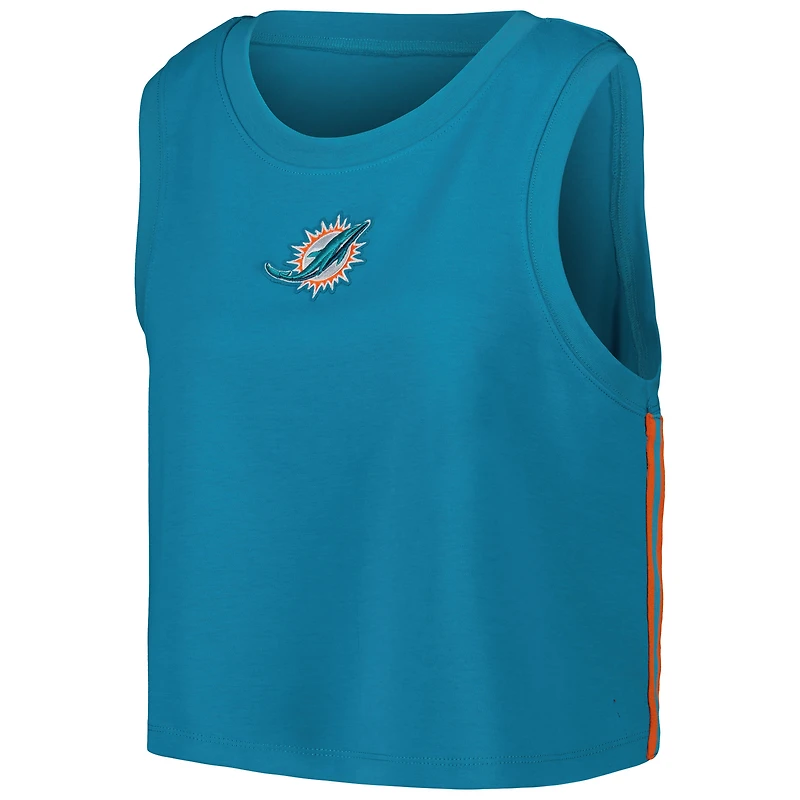 Débardeur court Pro Standard Aqua Miami Dolphins Ombre Wordmark Classic pour femme