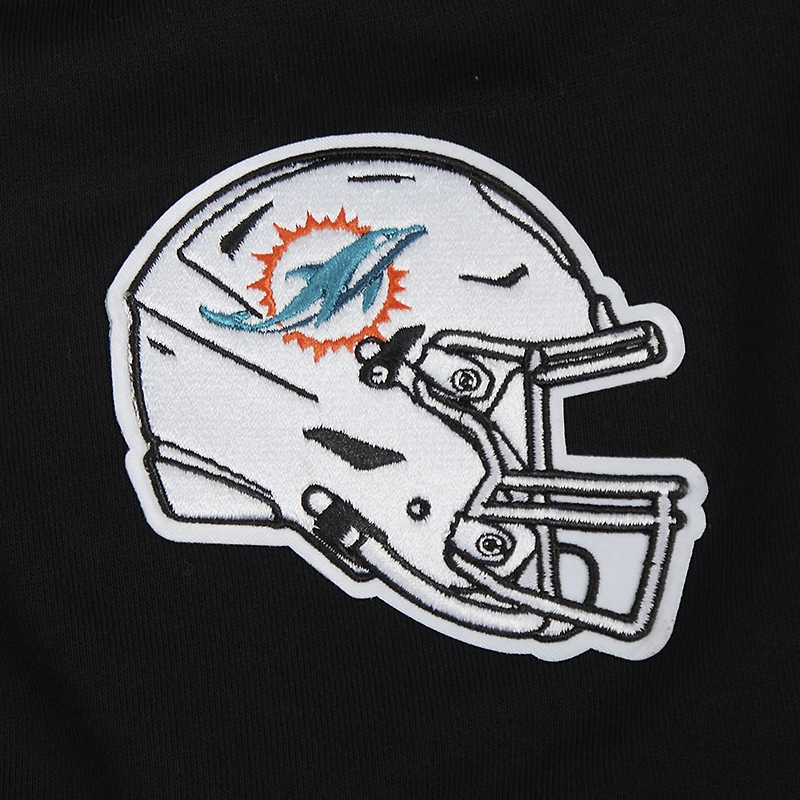 Women's Pro Standard Black Miami Dolphins Jeweled Cropped Pullover Hoodie