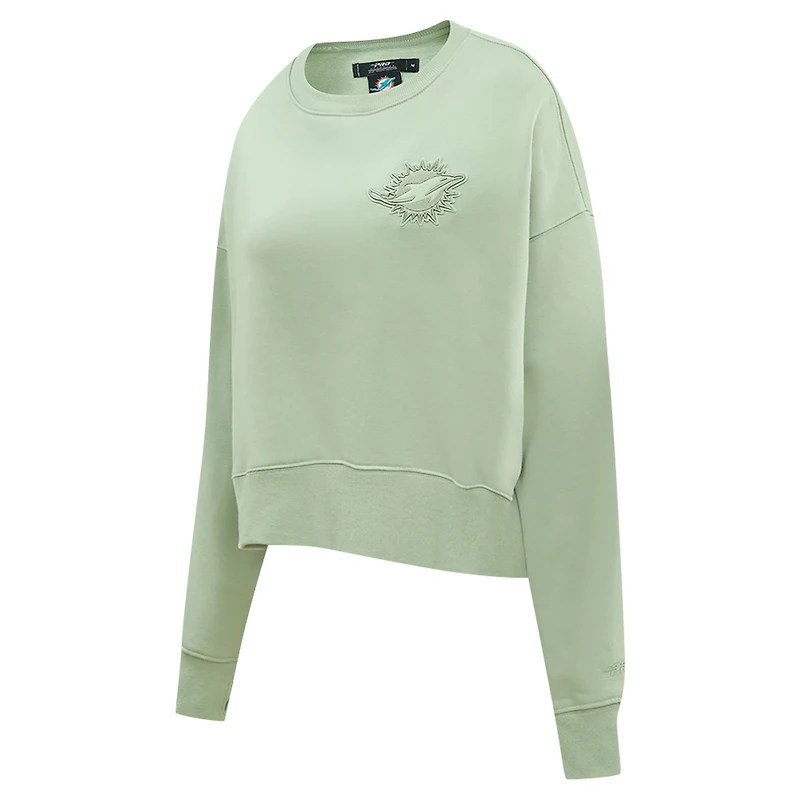 Sweat-shirt oversize court neutre Pro Standard vert clair pour femme des Dolphins de Miami