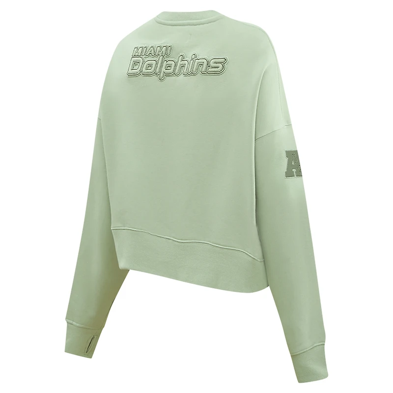 Sweat-shirt oversize court neutre Pro Standard vert clair pour femme des Dolphins de Miami