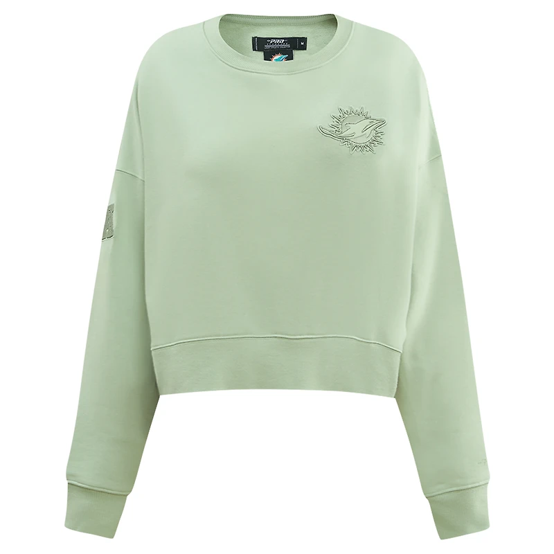 Sweat-shirt oversize court neutre Pro Standard vert clair pour femme des Dolphins de Miami