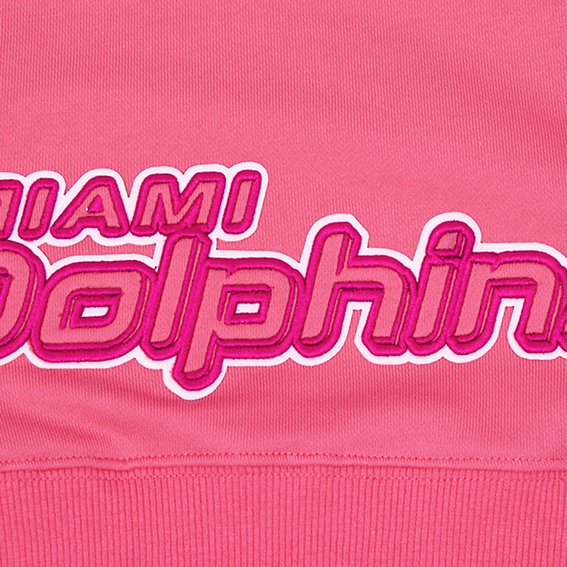 Sweat à capuche court en polaire rose Pro Standard des Dolphins de Miami pour femmes