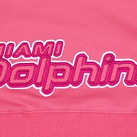 Sweat à capuche court en polaire rose Pro Standard des Dolphins de Miami pour femmes