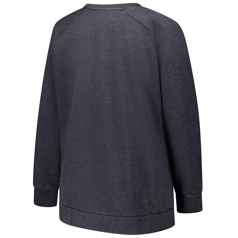 Women's Profile  Charcoal Miami Dolphins Plus Acid Wash Raglan Sweatshirt