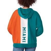 Sweat à capuche manches longues Power Move pour femme Starter Aqua Miami Dolphins