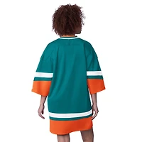 Robe de sport à manches 3/4 Starter Aqua Miami Dolphins Slap Shot pour femme