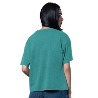 T-shirt surdimensionné pour femme Starter Heather Aqua des Miami Dolphins, symbole du Temple de la renommée