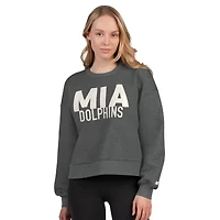Sweat-shirt court en polaire gris chiné pour femme, motif Starter, Miami Dolphins Show Up