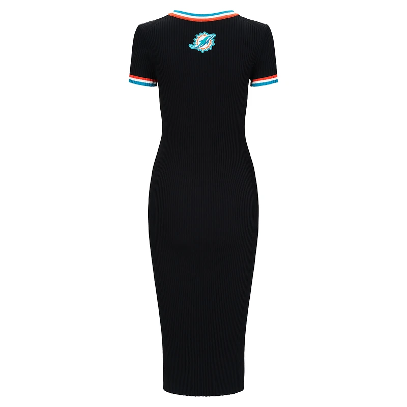 Robe Colleen noire/aqua pour femme STAUD Miami Dolphins