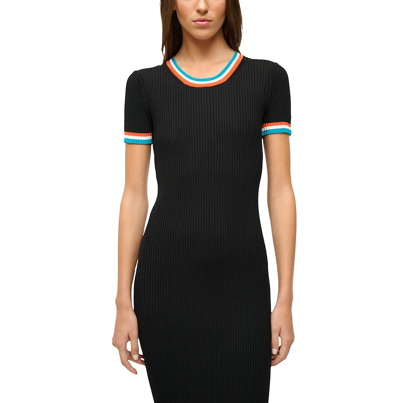 Robe Colleen noire/aqua pour femme STAUD Miami Dolphins