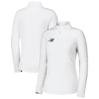 Women's Tommy Bahama White Miami Dolphins Sport Playa Vista IslandZone Quarter-Zip Jacket