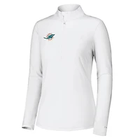 Veste zippée quart de tour blanche Tommy Bahama Miami Dolphins Sport Playa Vista pour femme
