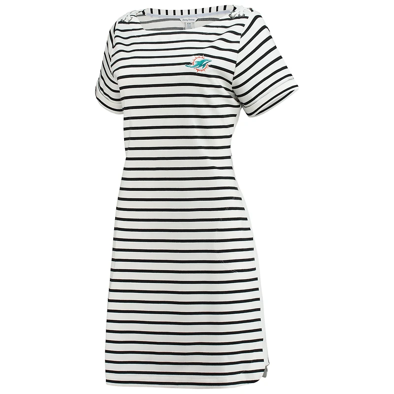 Robe rayée Jovanna des Miami Dolphins de Tommy Bahama pour femmes, blanc