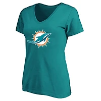 T-shirt à col rond taille plus pour femme Tyreek Hill Aqua Miami Dolphins Fair Catch Name & Number