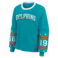 Women's WEAR by Erin Andrews  Aqua Miami Dolphins Sport Long-Sleeve T-Shirt