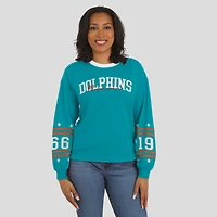 Women's WEAR by Erin Andrews  Aqua Miami Dolphins Sport Long-Sleeve T-Shirt