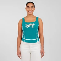 Women's WEAR by Erin Andrews Aqua Miami Dolphins Square Neck Tank Top