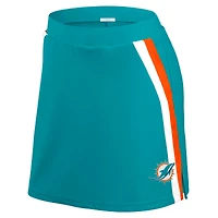 Jupe-short rayée Aqua Miami Dolphins pour femme WEAR by Erin Andrews