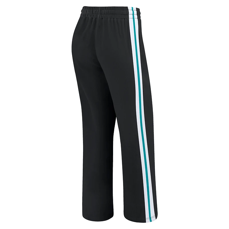 Women's WEAR by Erin Andrews Black Miami Dolphins Color-Block Straight Leg Pants