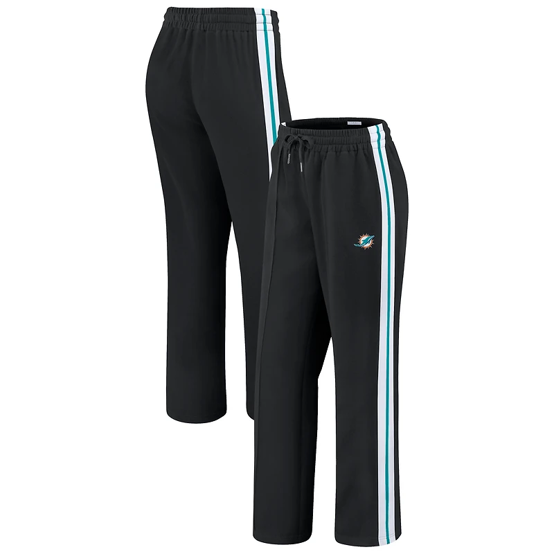 Pantalon droit color-block noir à imprimé Miami Dolphins pour femme WEAR by Erin Andrews