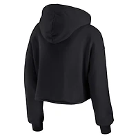 Women's WEAR by Erin Andrews Black Miami Dolphins Prime Cropped Pullover Hoodie