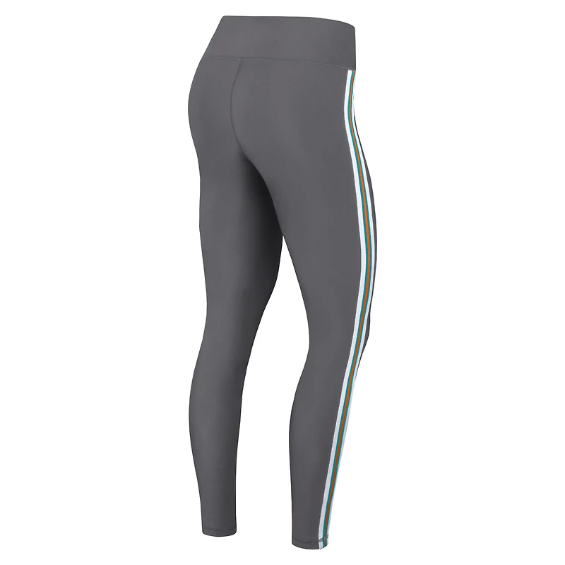 Women's WEAR by Erin Andrews Charcoal Miami Dolphins Color Block Leggings