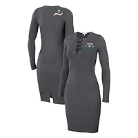 Robe à lacets et manches longues pour femme WEAR by Erin Andrews, motif Miami Dolphins, anthracite