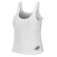 Women's WEAR by Erin Andrews Cream Miami Dolphins Cosy Scoop Neck Tank Top & Pants Sleep Set