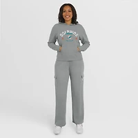 Women's WEAR by Erin Andrews Gray Miami Dolphins Waffle-Knit Long Sleeve Hooded Shirt & Pants Lounge Set