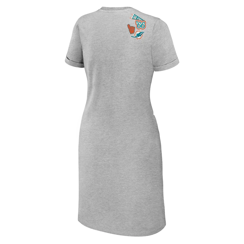 Robe t-shirt nouée gris chiné Miami Dolphins pour femme WEAR by Erin Andrews