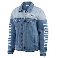 Veste en jean boutonnée pour femme WEAR by Erin Andrews Miami Dolphins
