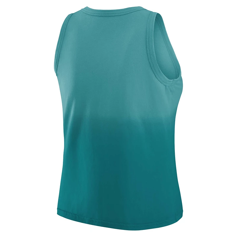 Women's WEAR by Erin Andrews x Gracie Hunt Aqua Miami Dolphins Ombre Tank Top