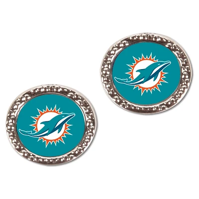 Boucles d'oreilles rondes WinCraft Miami Dolphins pour femmes